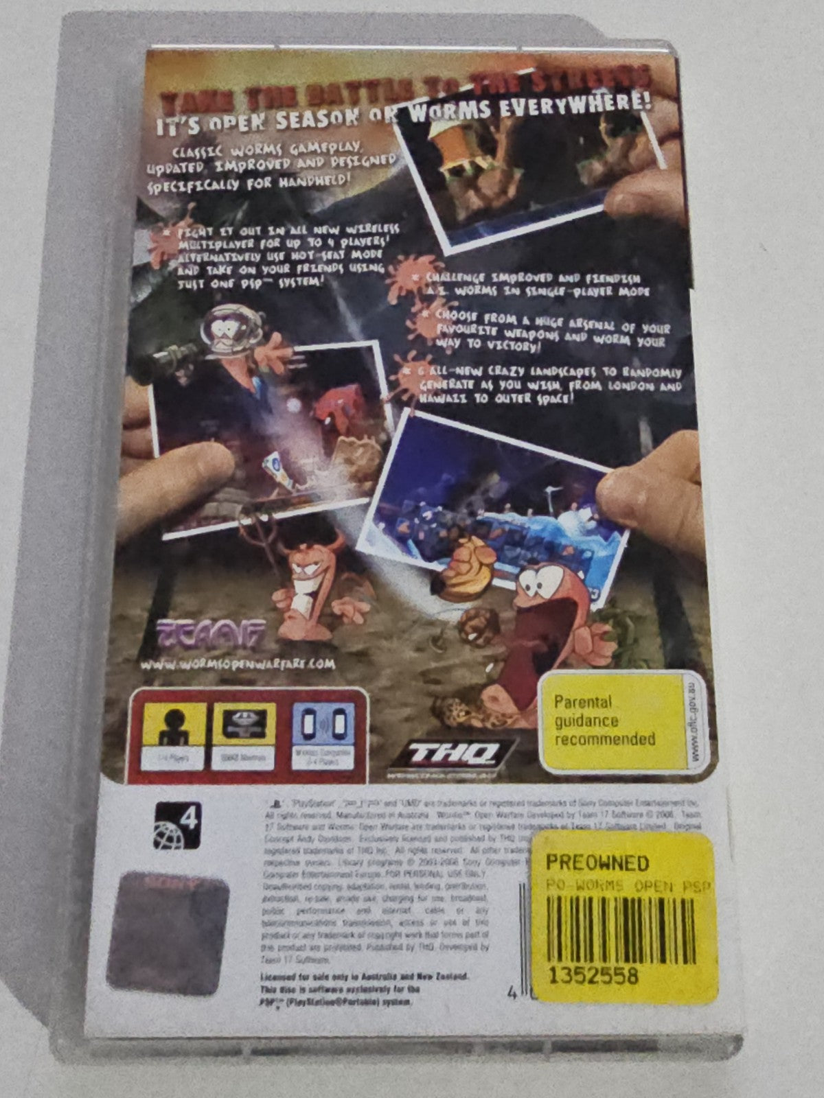Worms: Open Warfare With Manual (Sony PlayStation Portable PSP, 2006) Game Retro Exchange Australia