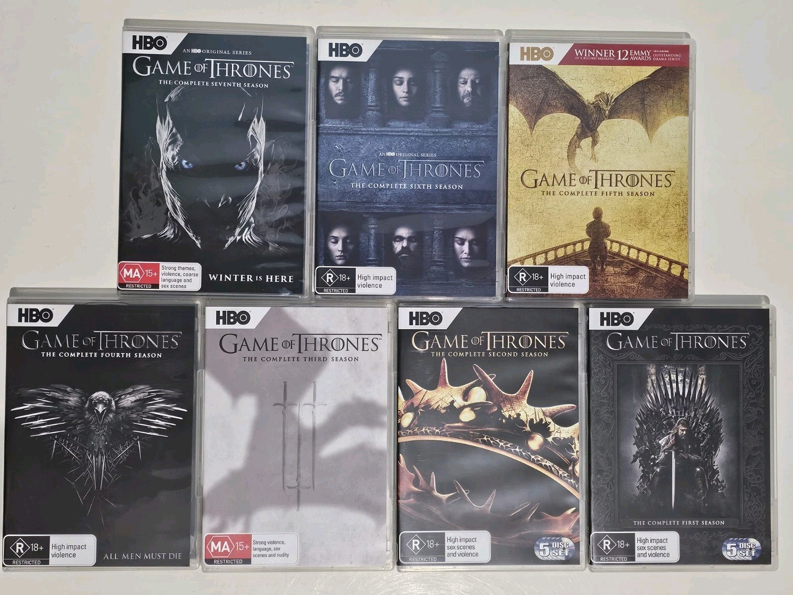 Game of Thrones: Season 1-7 (Box Set, DVD, 2017) Dvd Box Set Retro Exchange Australia