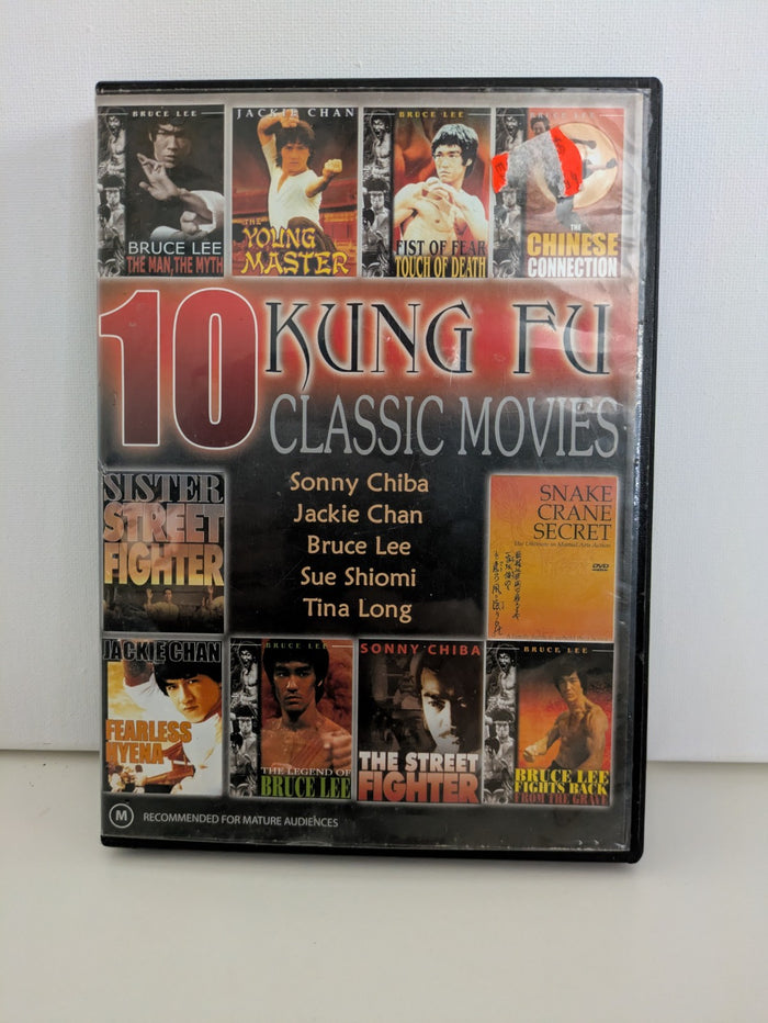 10 Kung Fu Classic Movies DVD staring Jackie Chan Bruce Lee Retro Exchange Australia