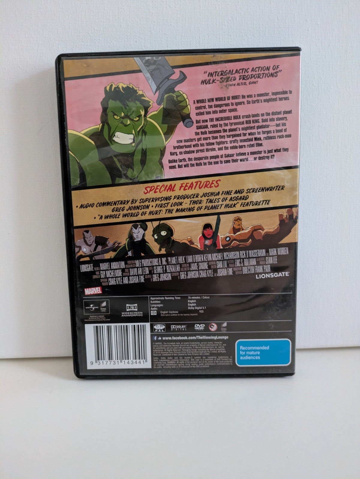 Planet Hulk (DVD 2010) Marvel animation Region 4 DVD RetroExchange Australia