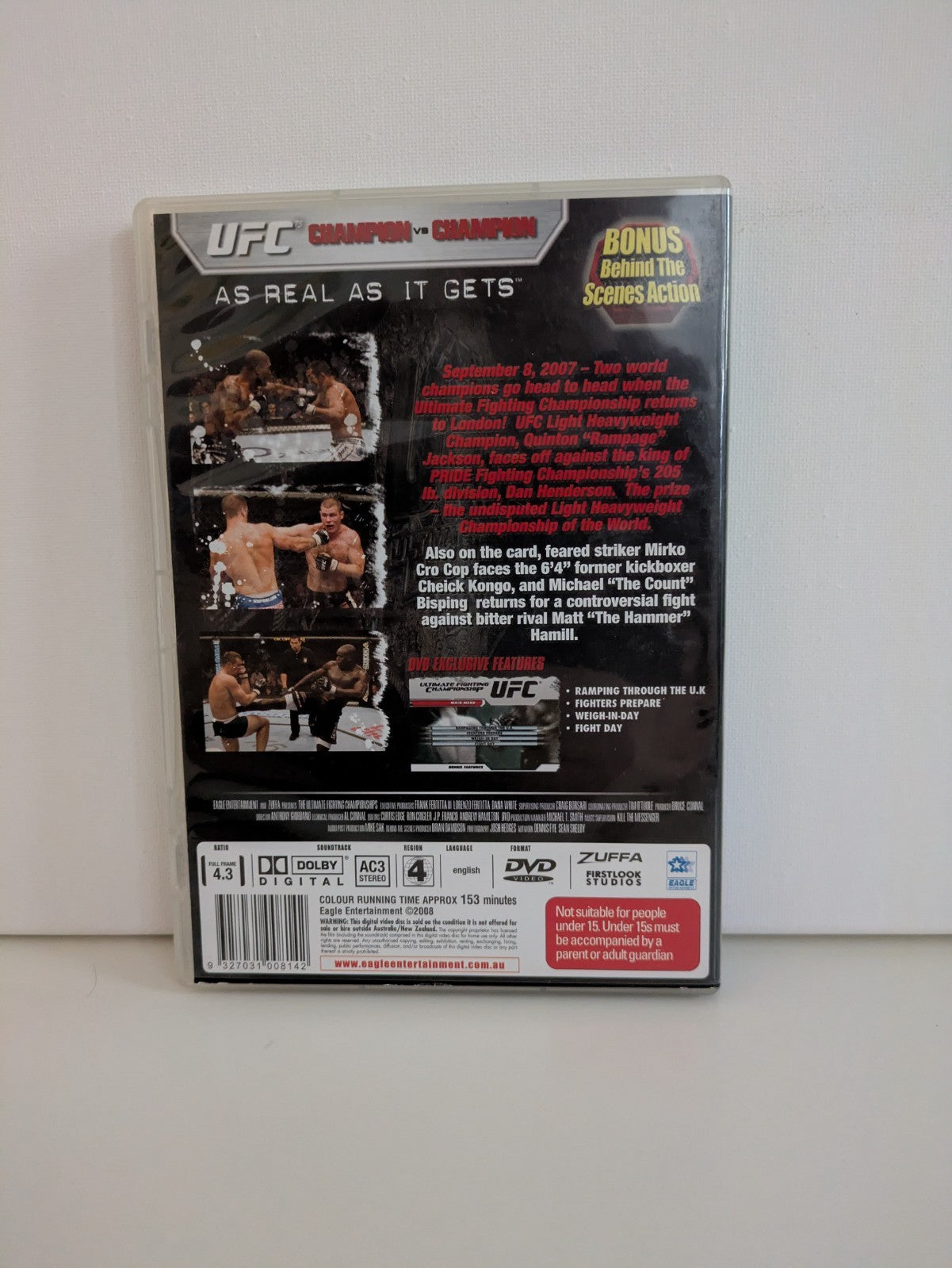 UFC 75 Champion VS Champion DVD Retro Exchange Australia