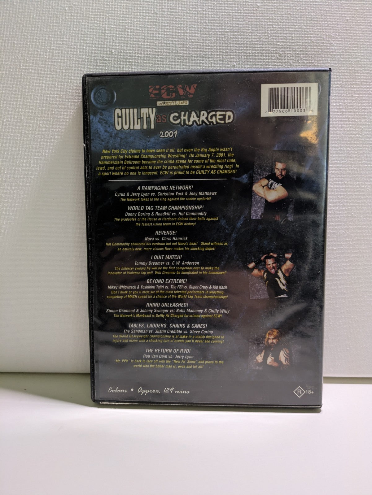 WWE ECW Guilty As Charged 2001 Hardcore Wrestling Heaven Sport Fights DVD Retro Exchange Australia