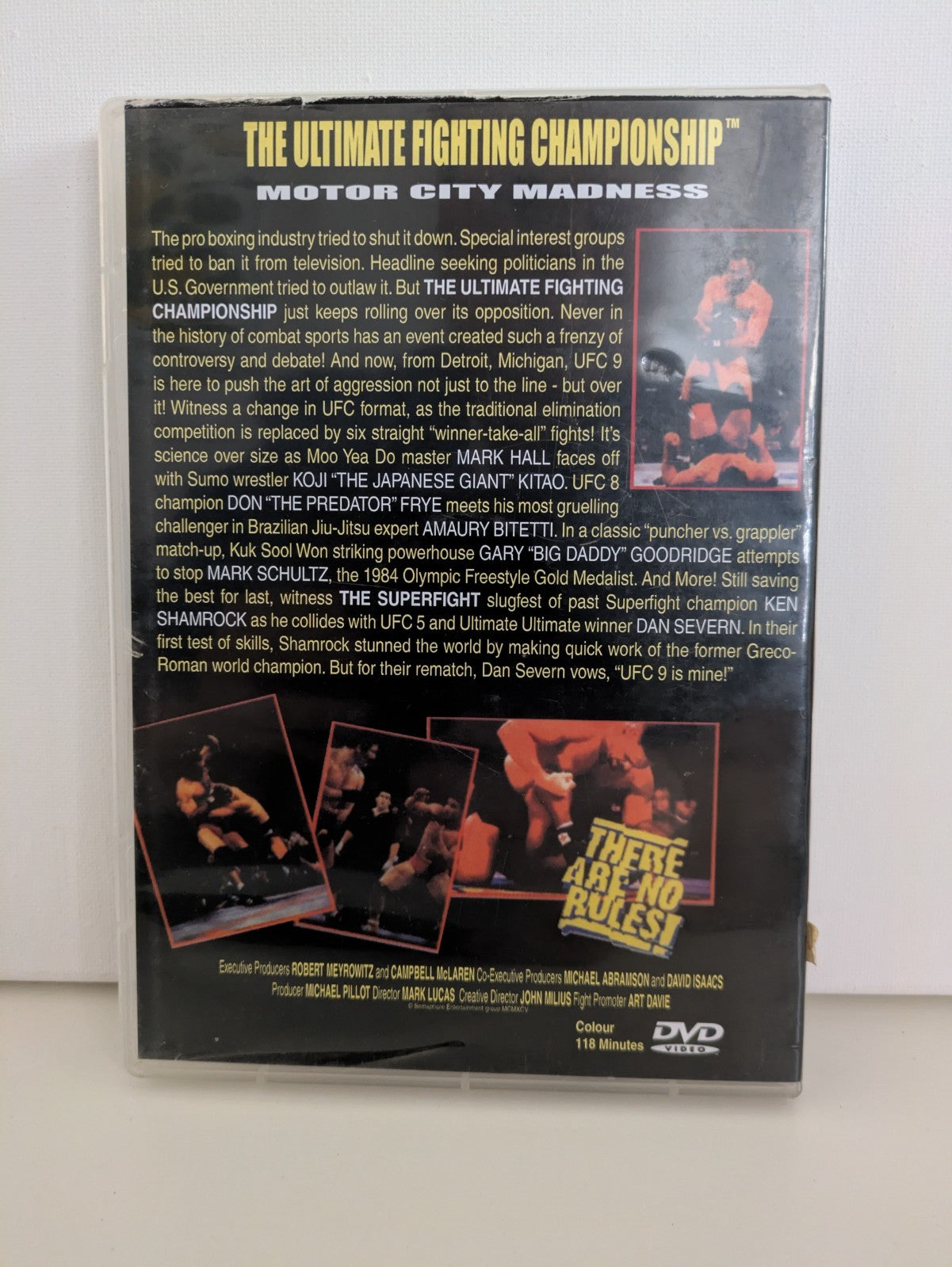 UFC 9 The Ultimate Fighting Championship Motor City Madness DVD R4 Retro Exchange Australia