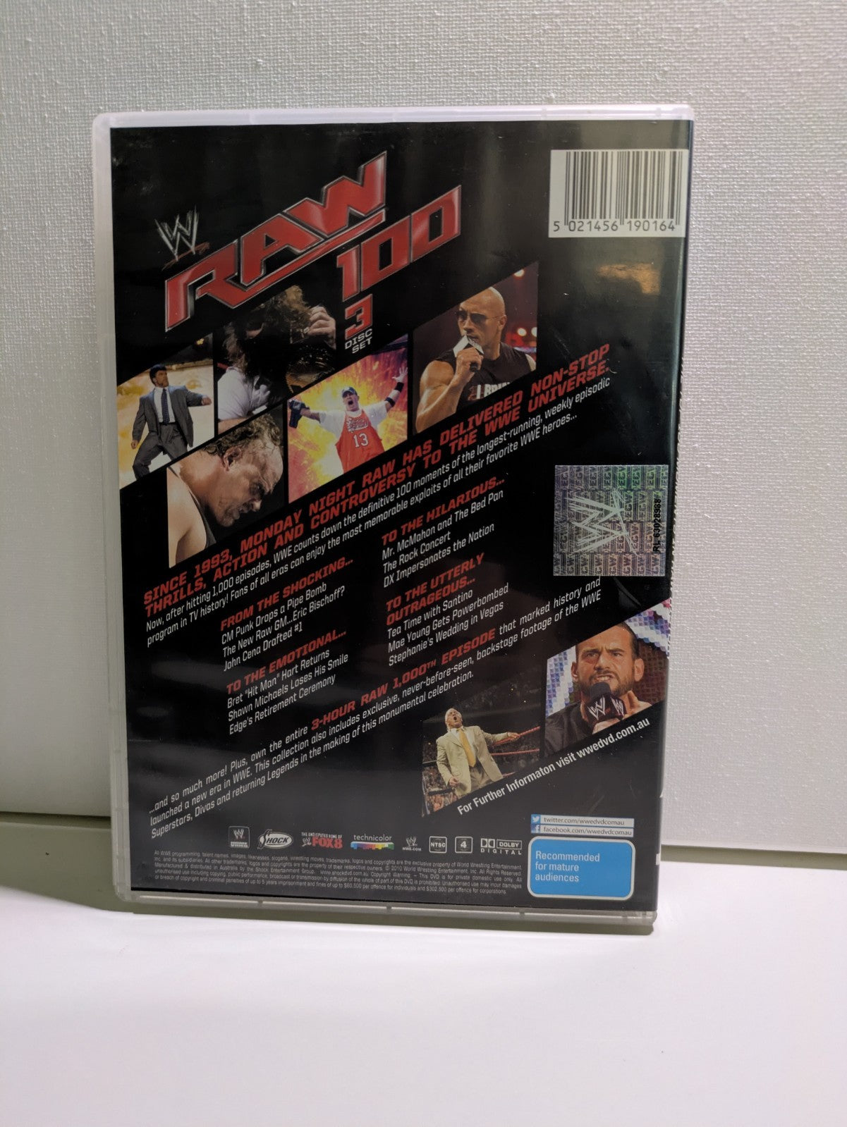 WWE RAW 100 The Top 100 Moments in Raw History DVD 2013 Retro Exchange Australia