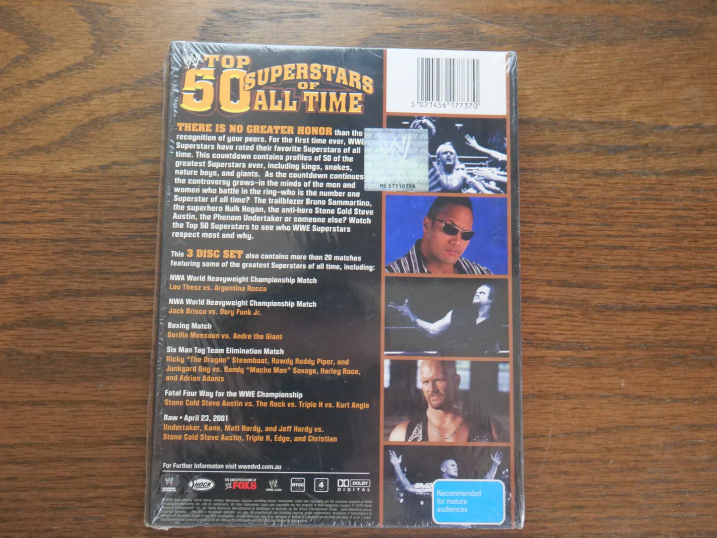 WWE - Top 50 Superstars Of All Time (DVD, Region 4) 3-Disc Set - Sealed Retro Exchange Australia