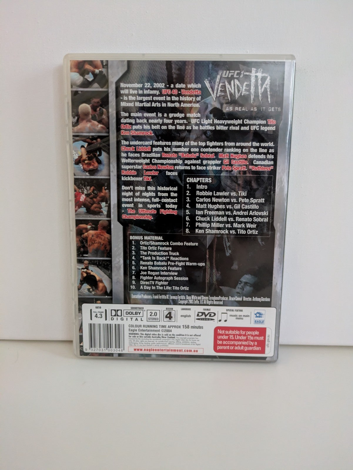 UFC 40 Vendetta DVD 2004 Retro Exchange Australia