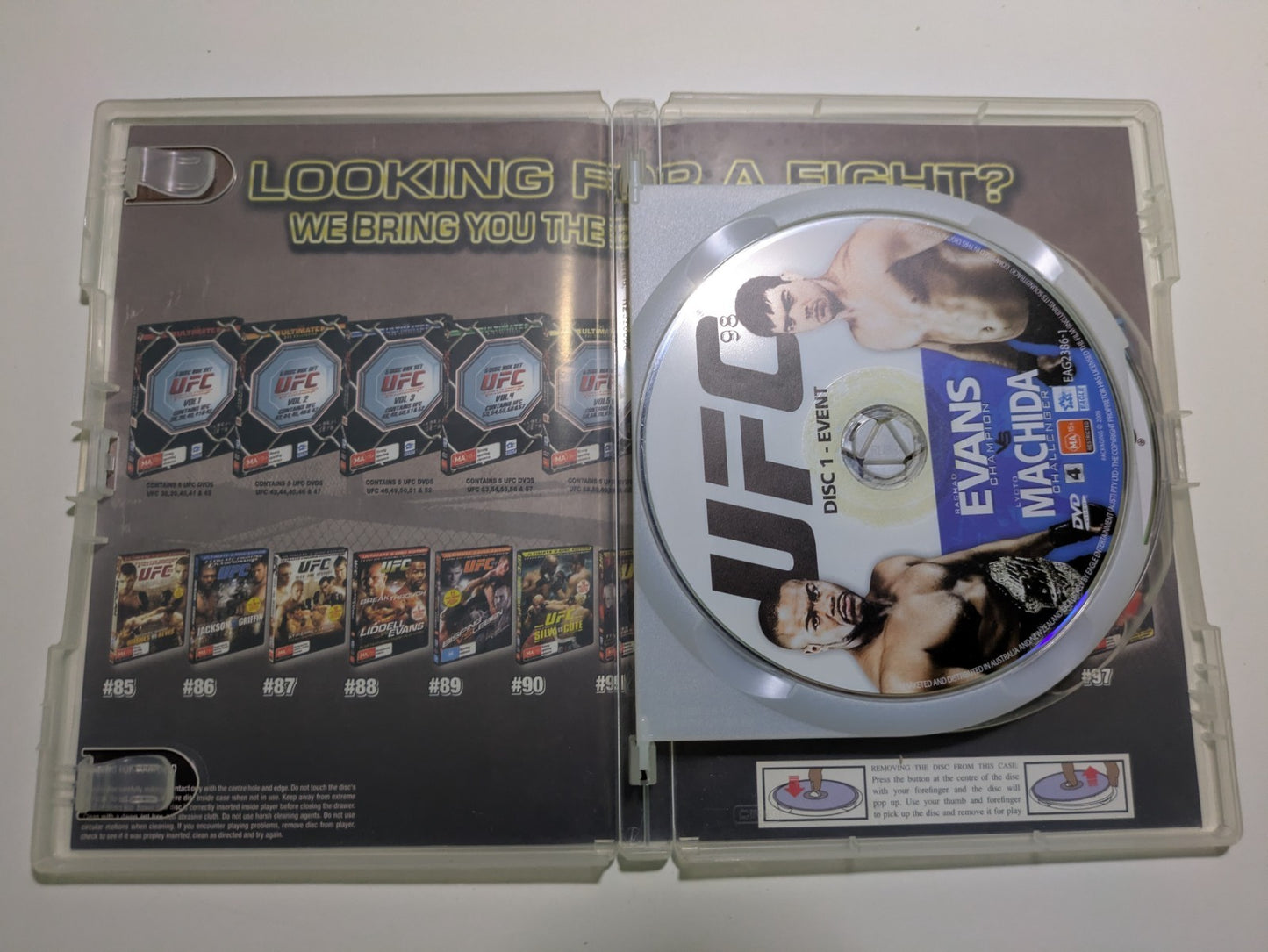 UFC 98 Evans Vs Machida DVD 2009 Region 4 Retro Exchange Australia