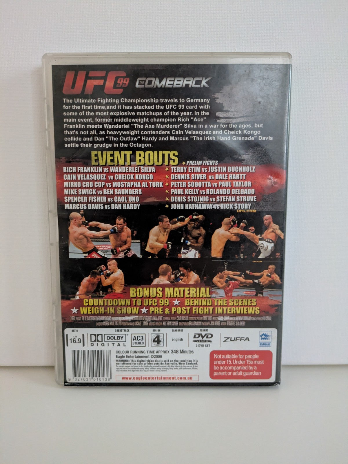 UFC Comeback Franklin Vs Silva DVD 2009 Retro Exchange Australia