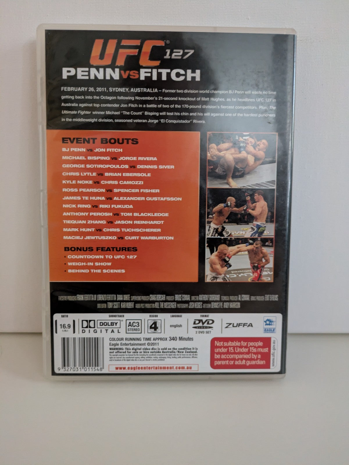UFC 127 Penn VS Fitch 2 Disc DVD set 2011 Region 4 Retro Exchange Australia