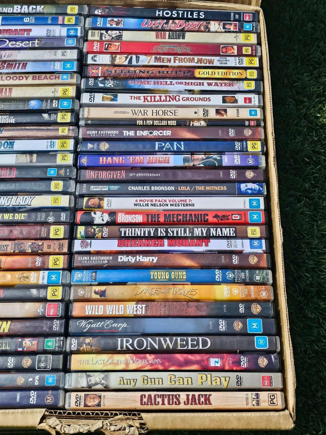 Western DVD Bulk Lot – 90-100 DVDs Per Box – Random Selection – Mixed Titles Nintendo DVD RetroExchange Australia