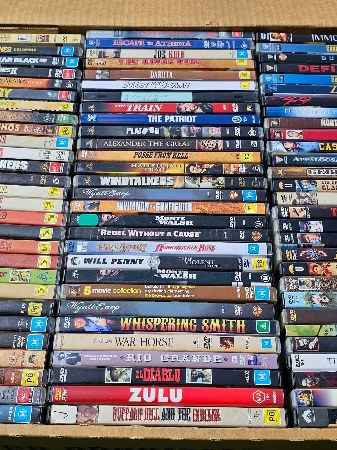 Western DVD Bulk Lot – 90-100 DVDs Per Box – Random Selection – Mixed Titles Nintendo DVD RetroExchange Australia