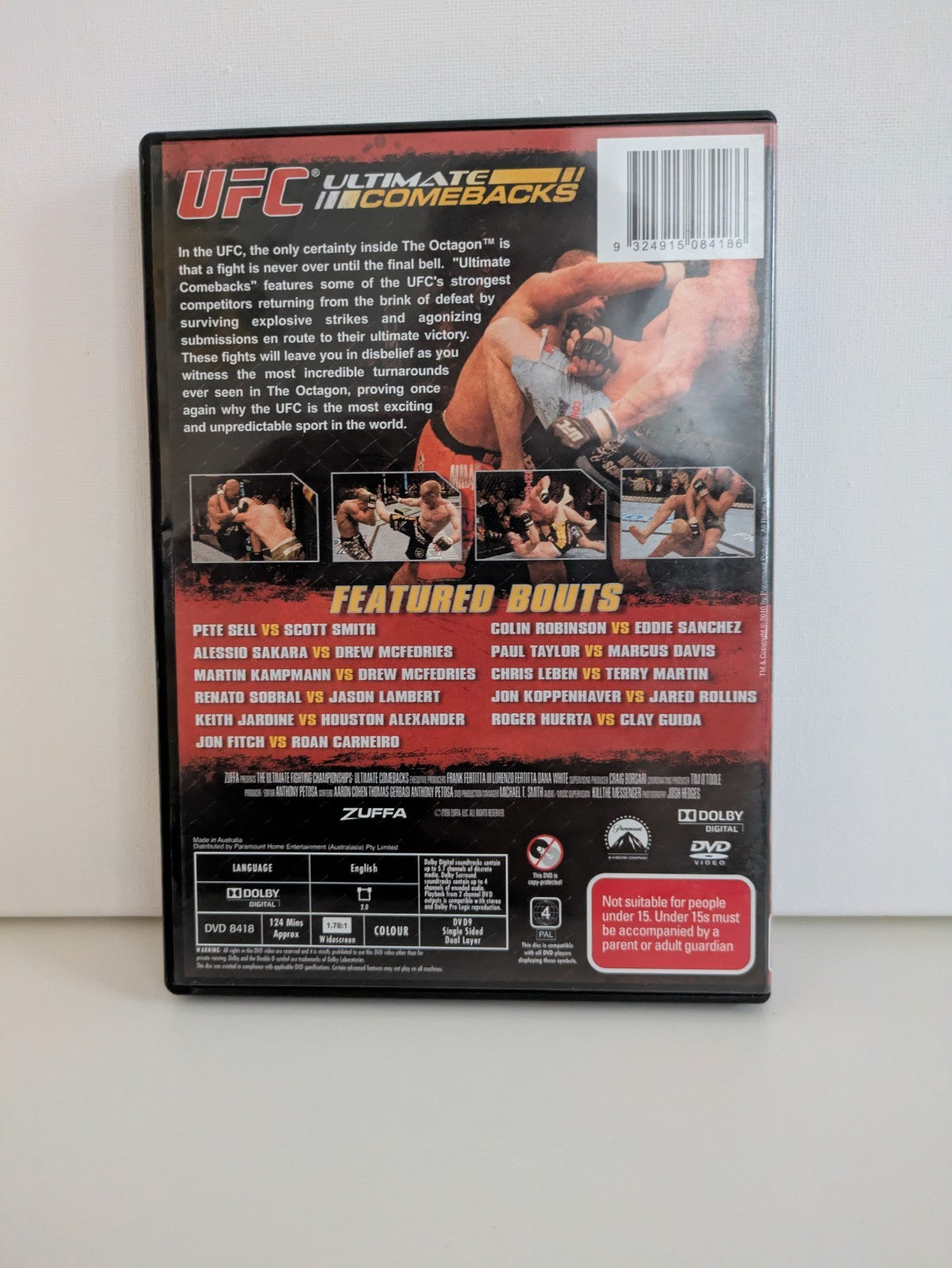 UFC Ultimate Comebacks DVD 2010 Region 4 MMA Retro Exchange Australia