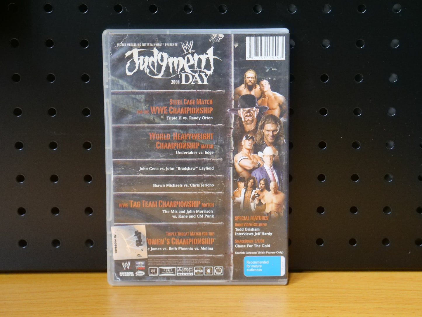 Judgment Day 2008 DVD, 2008 WWE - VERY GOOD - - Region 4 Retro Exchange Australia