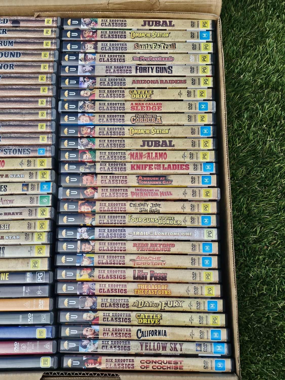 Western DVD Bulk Lot – 90-100 DVDs Per Box – Random Selection – Mixed Titles Nintendo DVD RetroExchange Australia