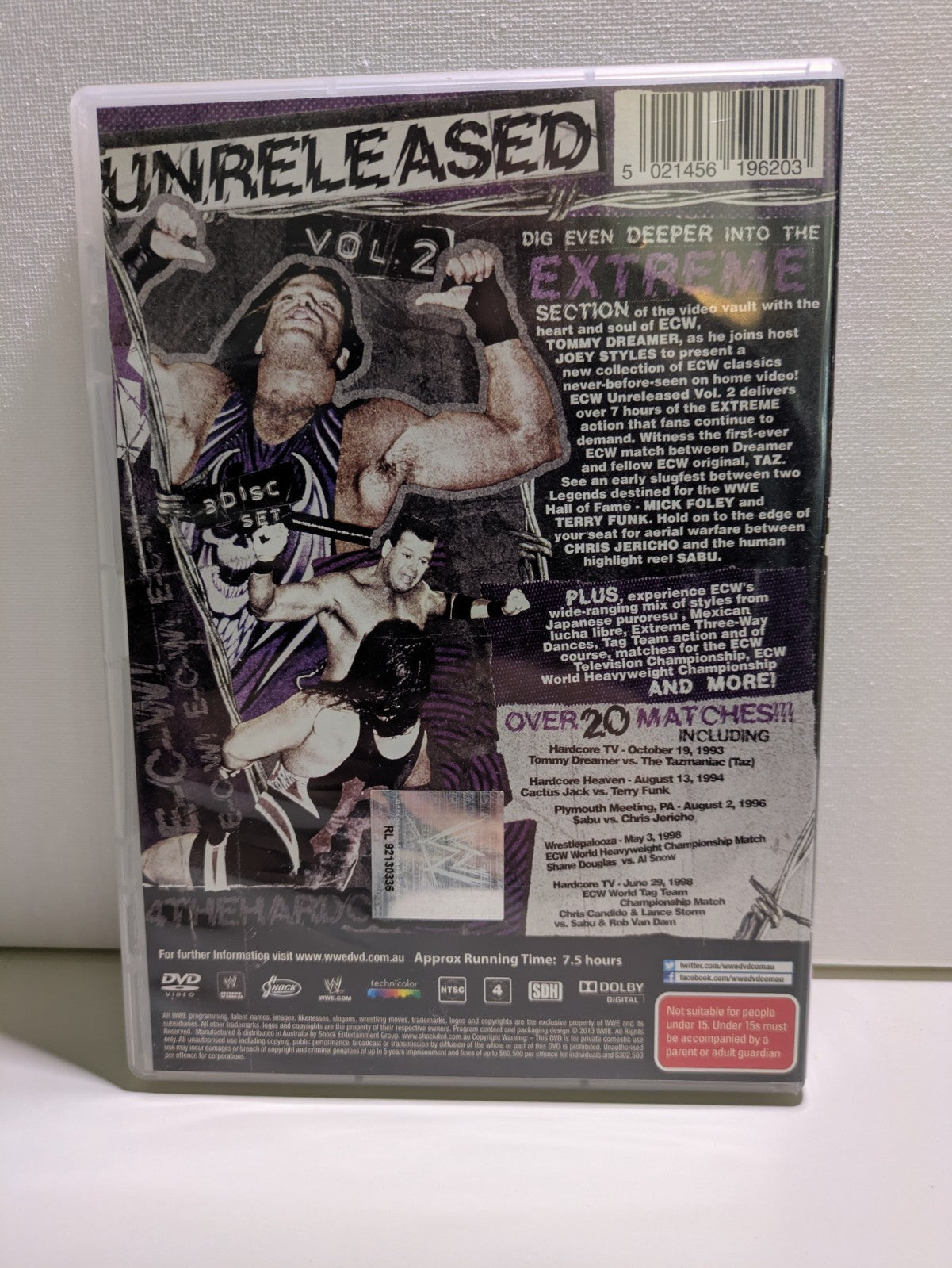 ECW Extreme Championship Wrestling Unreleased Volume 2 Region 4 Dvd 3-disc Set Retro Exchange Australia