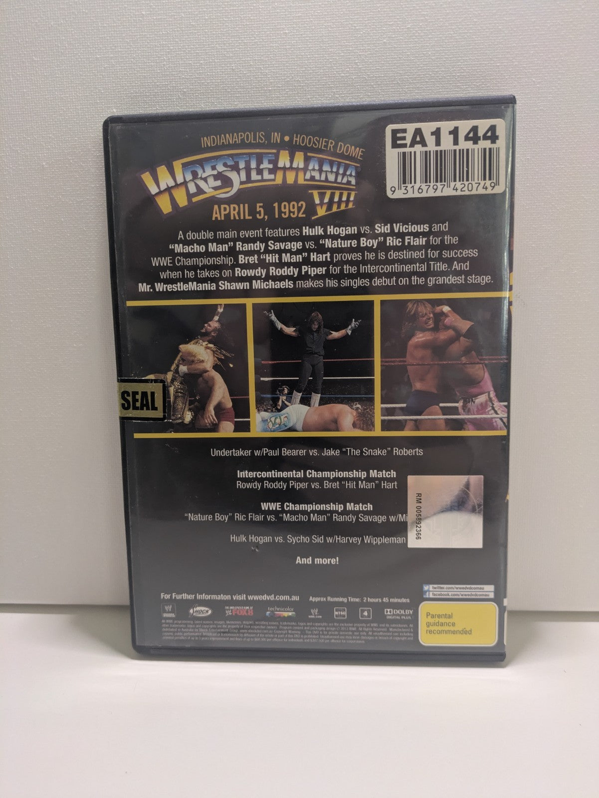 WrestleMania VIII 8 DVD Region 4 1992 Hogan Flair Savage Hart WWE Championship Retro Exchange Australia