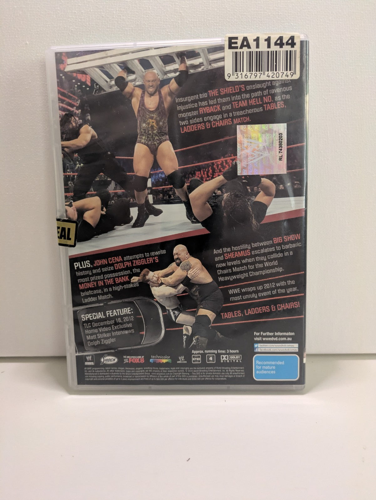 TLC Tables Ladders Chairs 2012 WWE DVD - Region 4 Retro Exchange Australia