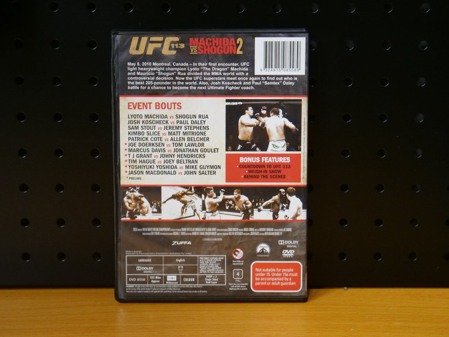 UFC #113 - Machida Vs Shogun 2 (DVD, 2010) Region 4 Retro Exchange Australia