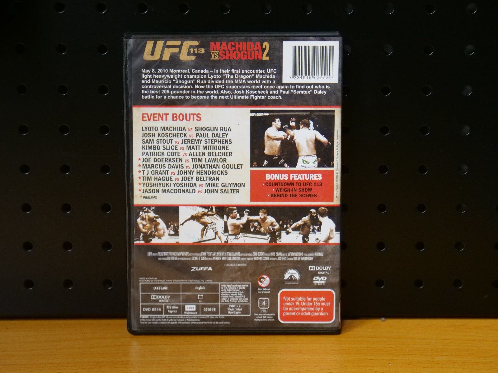 UFC #113 - Machida Vs Shogun 2 (DVD, 2010) Region 4 Retro Exchange Australia