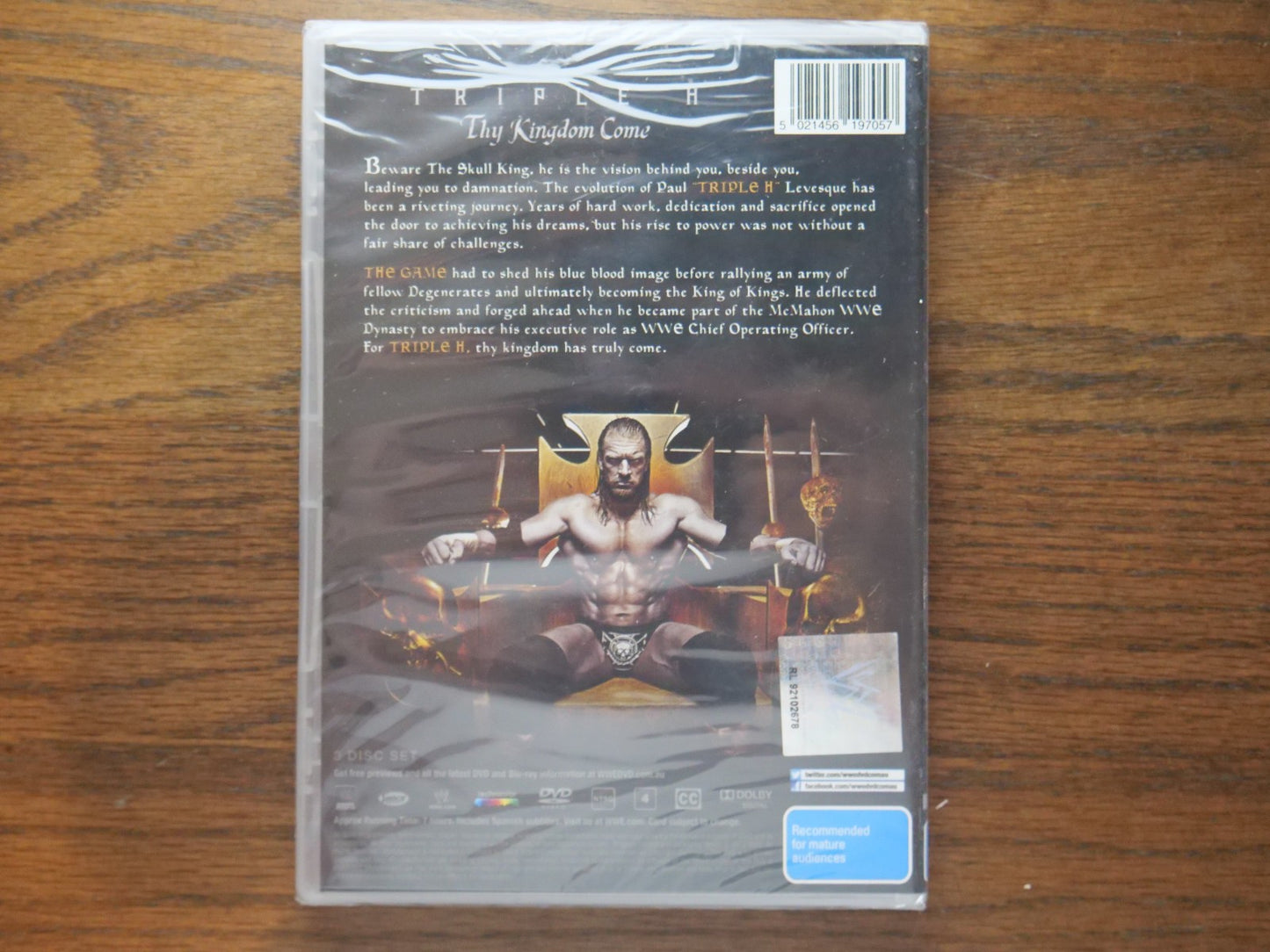 WWE - Triple H Thy Kingdom Come (DVD, Region 4) 3 Disc Set - Sealed Retro Exchange Australia