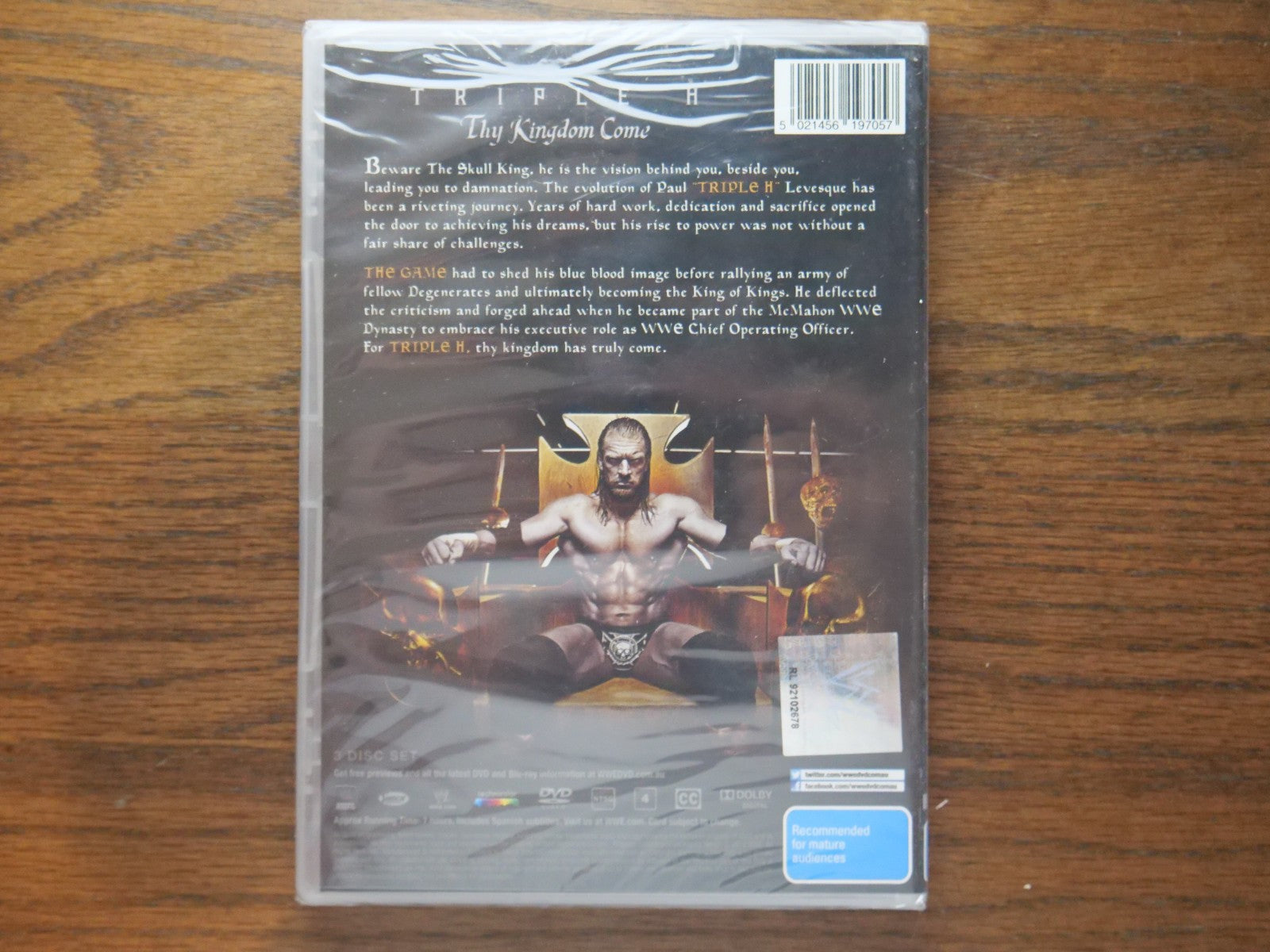 WWE - Triple H Thy Kingdom Come (DVD, Region 4) 3 Disc Set - Sealed Retro Exchange Australia