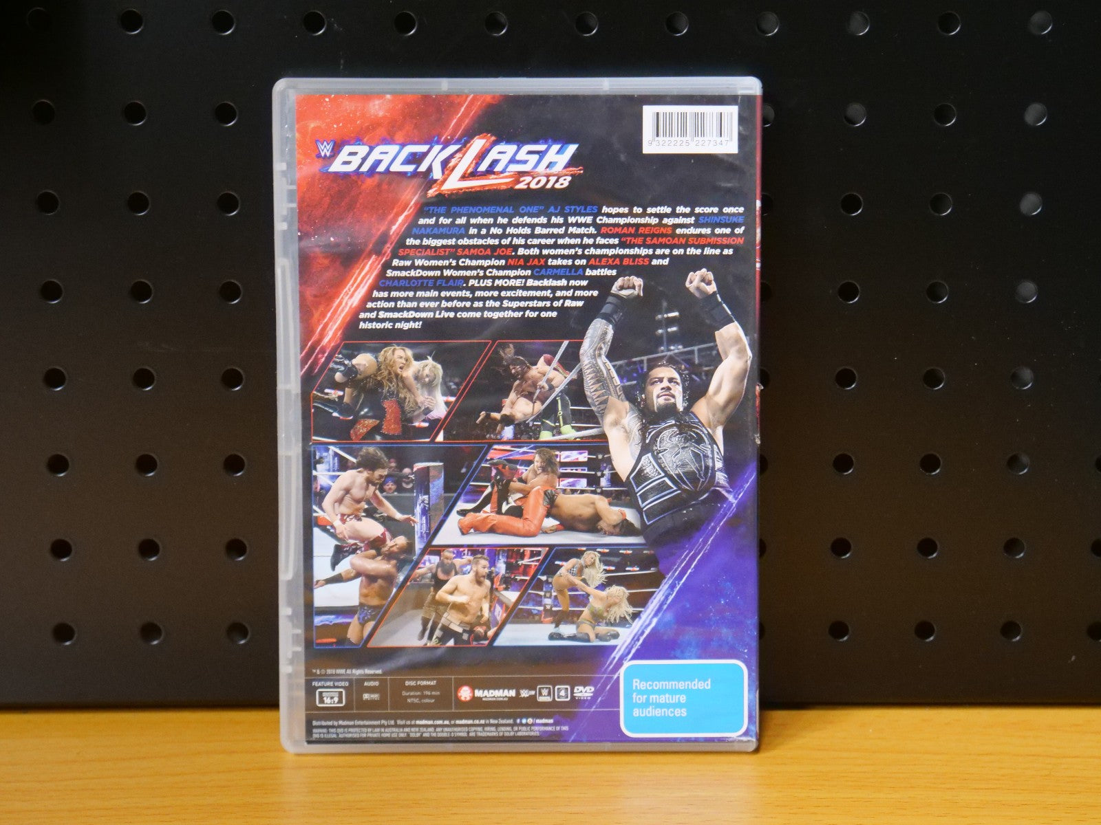 WWE Backlash 2018 DVD R4 Raw + Smackdown Roman Reigns Samoa Joe Seth Rollins Retro Exchange Australia