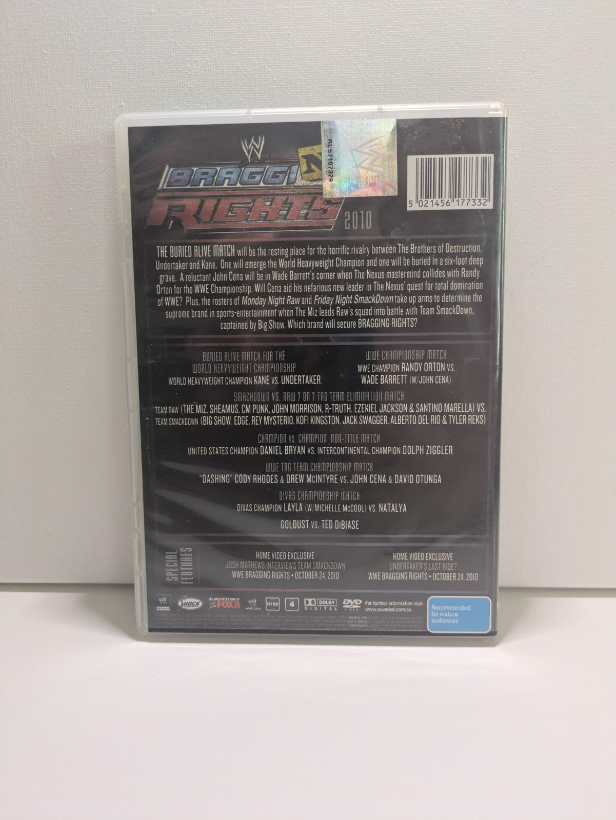 WWE Bragging Rights 2010 DVD Region 4 Wrestling WWE Retro Exchange Australia