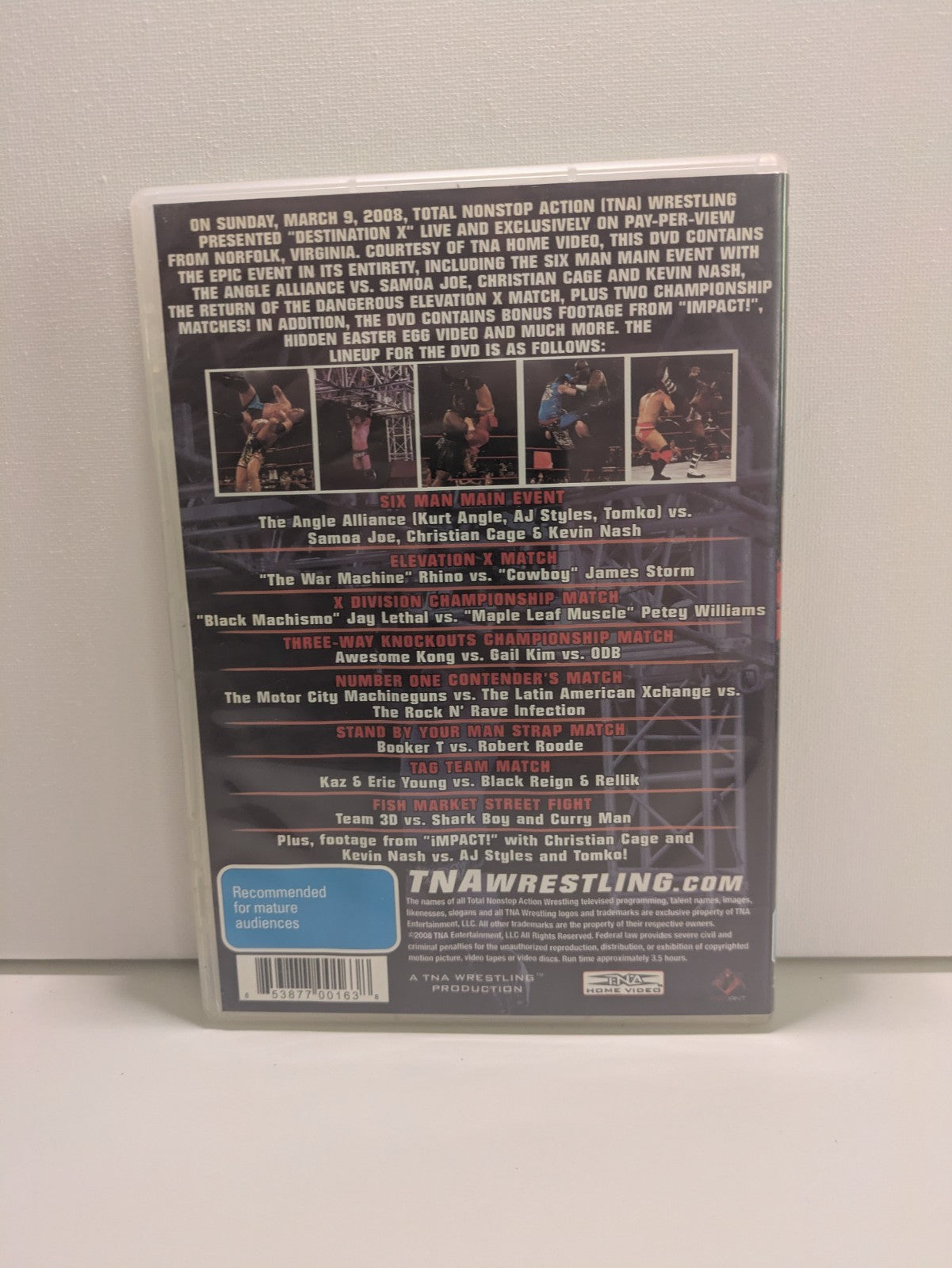 TNA Destination X 2008 Wrestling DVD - Region 4 Retro Exchange Australia