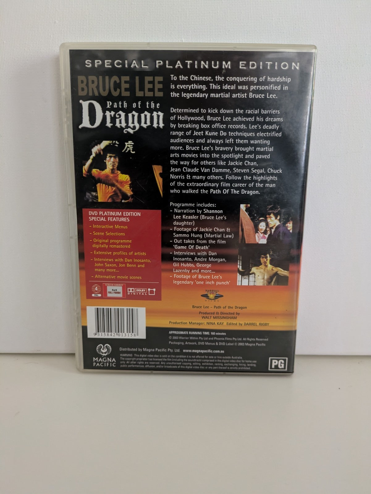 Path of the Dragon Bruce Lee 2 Disc R 4 VGC Platinum Edition DVD Retro Exchange Australia