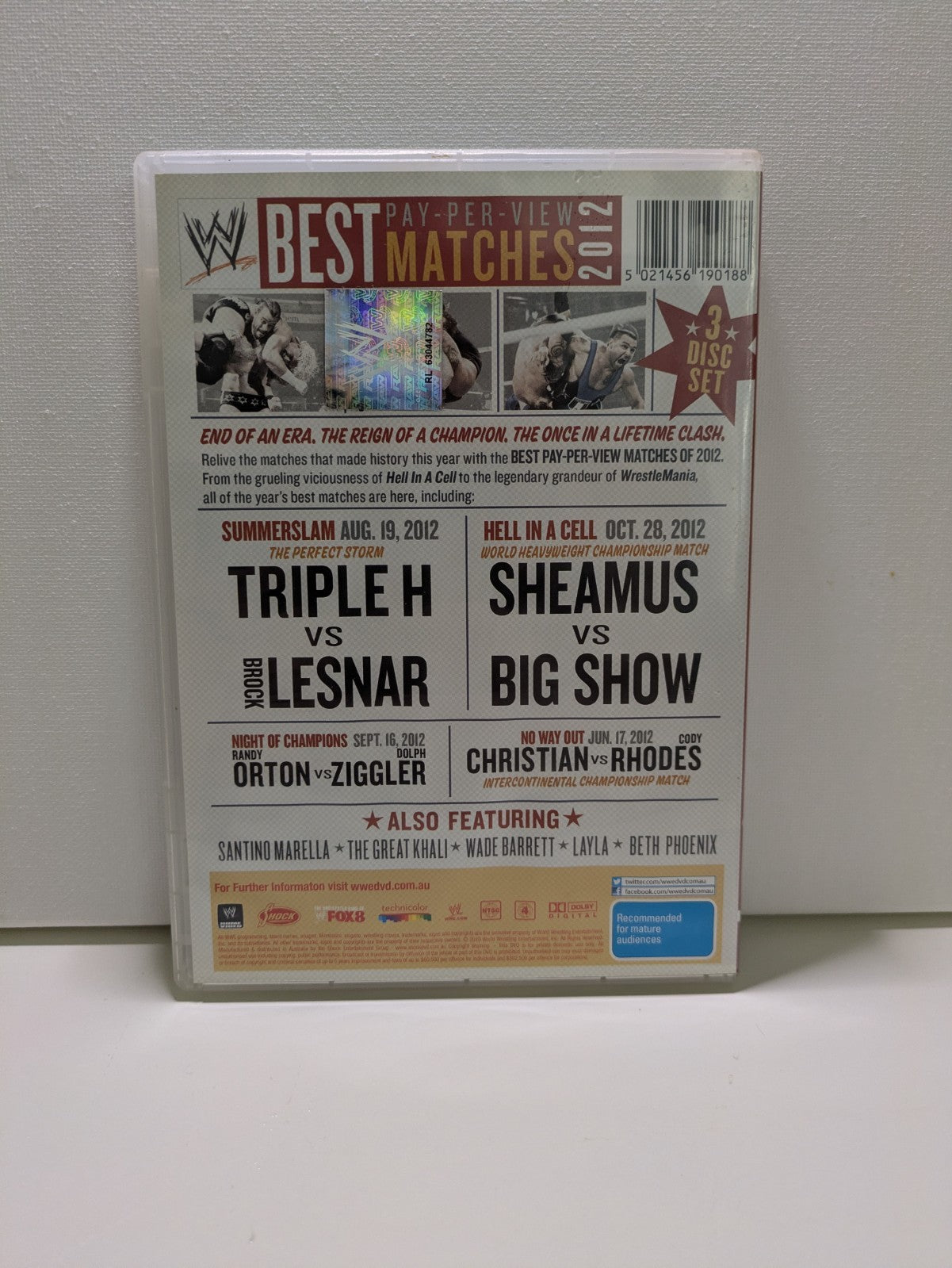 WWE Best Pay-Per-View Matches Of 2012 DVD 3 Disc Set Region 4 Retro Exchange Australia