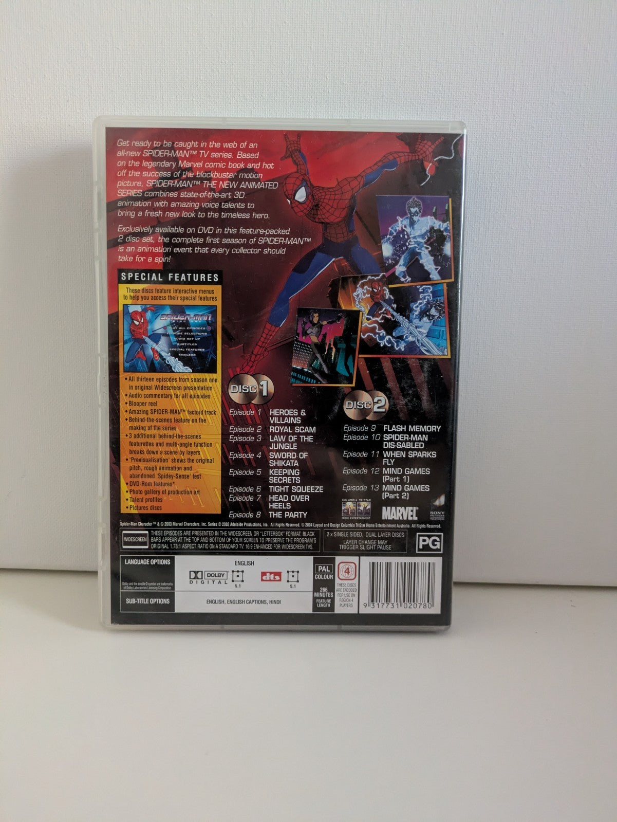 SPIDER-MAN THE NEW ANIMATED SERIES - SEASON 1 - DVD 2 DISCS R4 DVD RetroExchange Australia