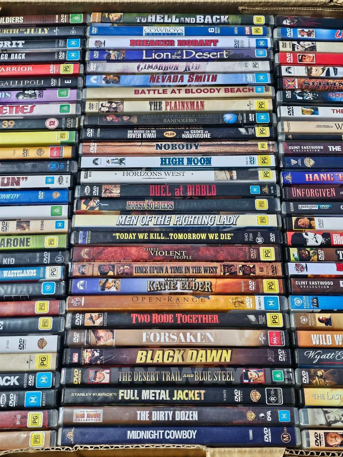 Western DVD Bulk Lot – 90-100 DVDs Per Box – Random Selection – Mixed Titles Nintendo DVD RetroExchange Australia