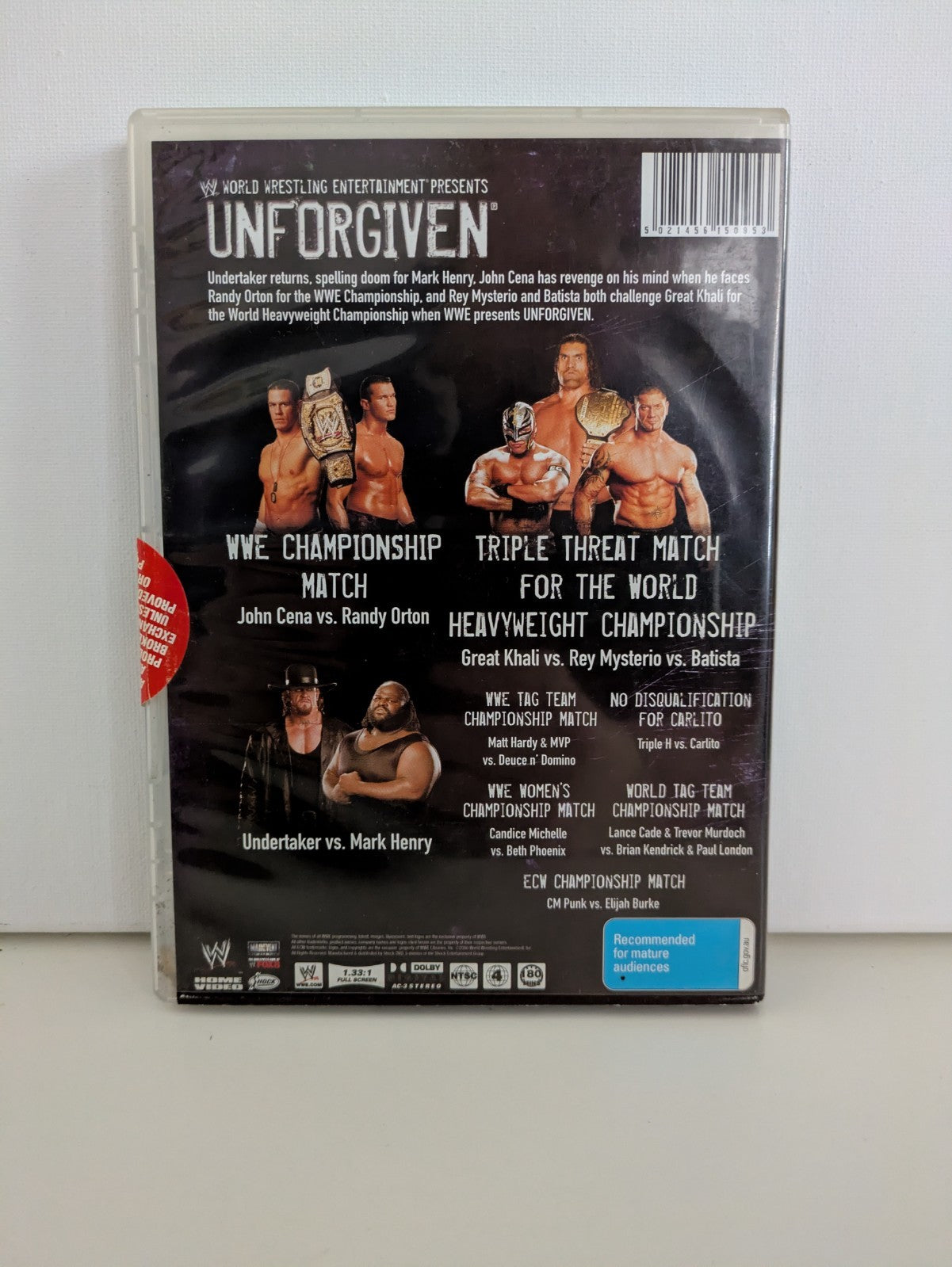 WWE World Wrestling Entertainment Unforgiven DVD R4 Retro Exchange Australia