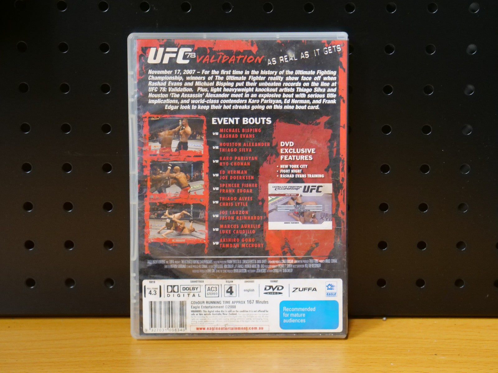 UFC Validation (No. 78) - 2008 Bisping Vs Vans, Ultimate Winners Rounds Dvd Retro Exchange Australia