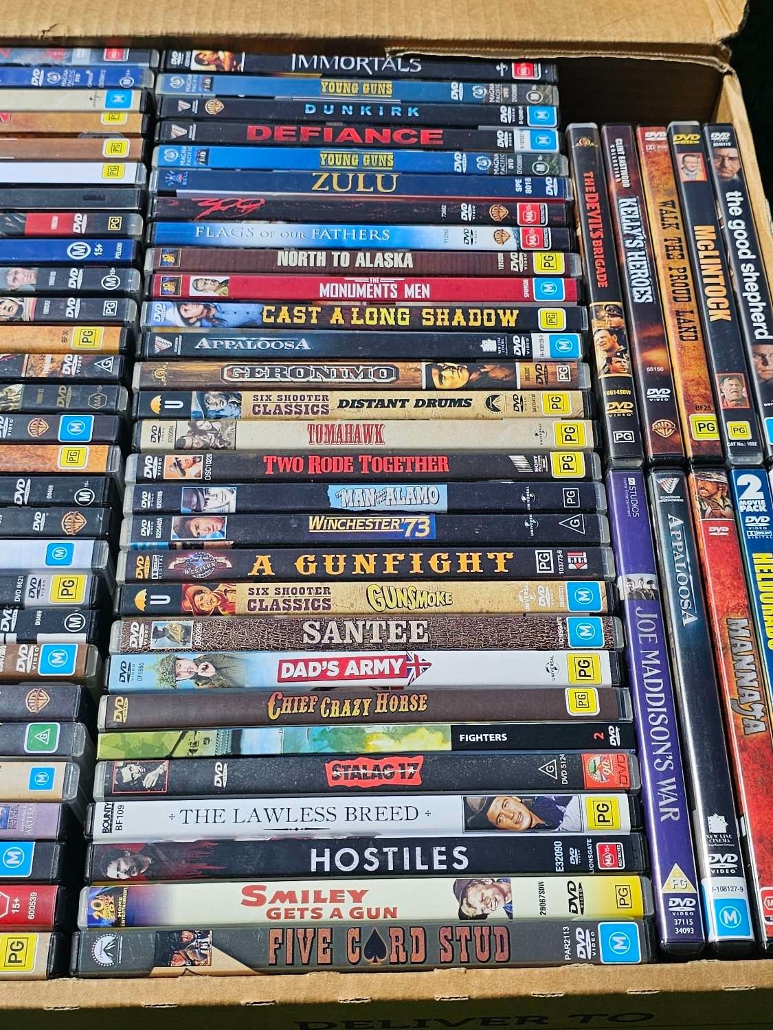 Western DVD Bulk Lot – 90-100 DVDs Per Box – Random Selection – Mixed Titles Nintendo DVD RetroExchange Australia