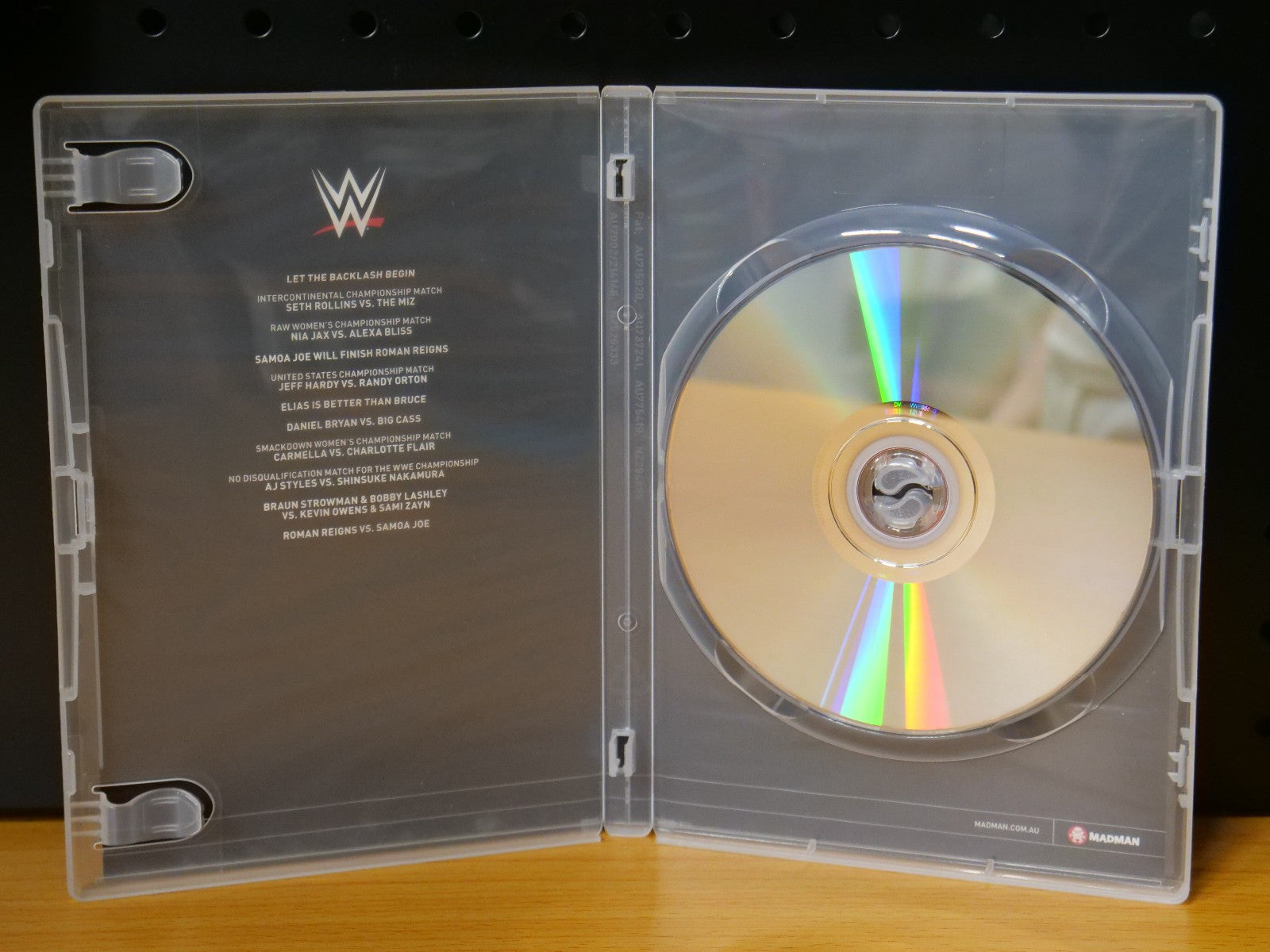 WWE Backlash 2018 DVD R4 Raw + Smackdown Roman Reigns Samoa Joe Seth Rollins Retro Exchange Australia