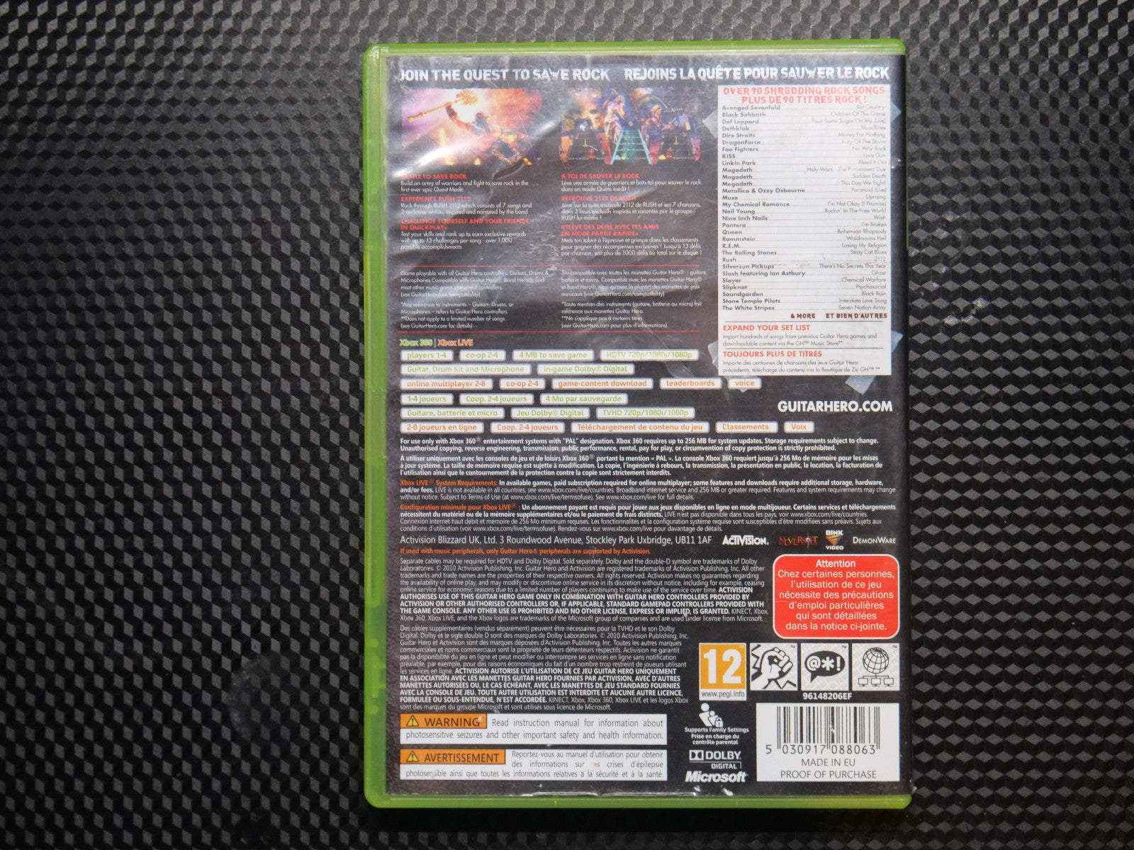 Microsoft Xbox 360 - Game - Guitar Hero: Warriors of Rock (UK, PAL) Retro Exchange Australia