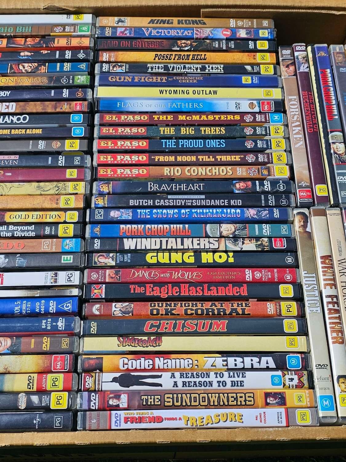 Western DVD Bulk Lot – 90-100 DVDs Per Box – Random Selection – Mixed Titles Nintendo DVD RetroExchange Australia