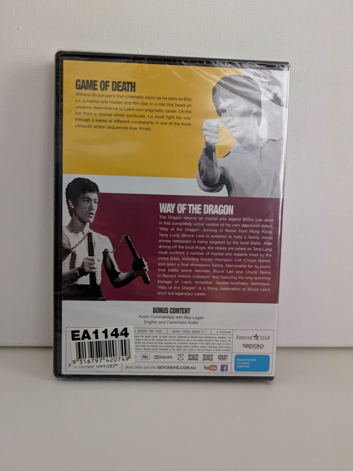 Bruce Lee Game Of Death, Way Of The Dragon DVD Double Pack New SEALED R4 Retro Exchange Australia