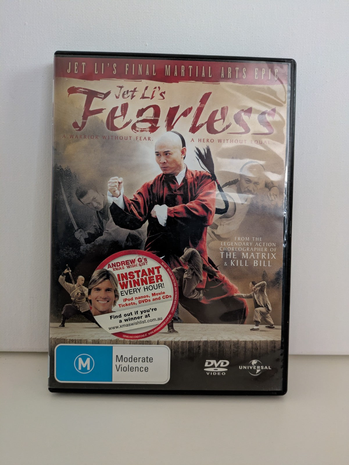 Jet Li's FEARLESS DVD Region 4 Retro Exchange Australia