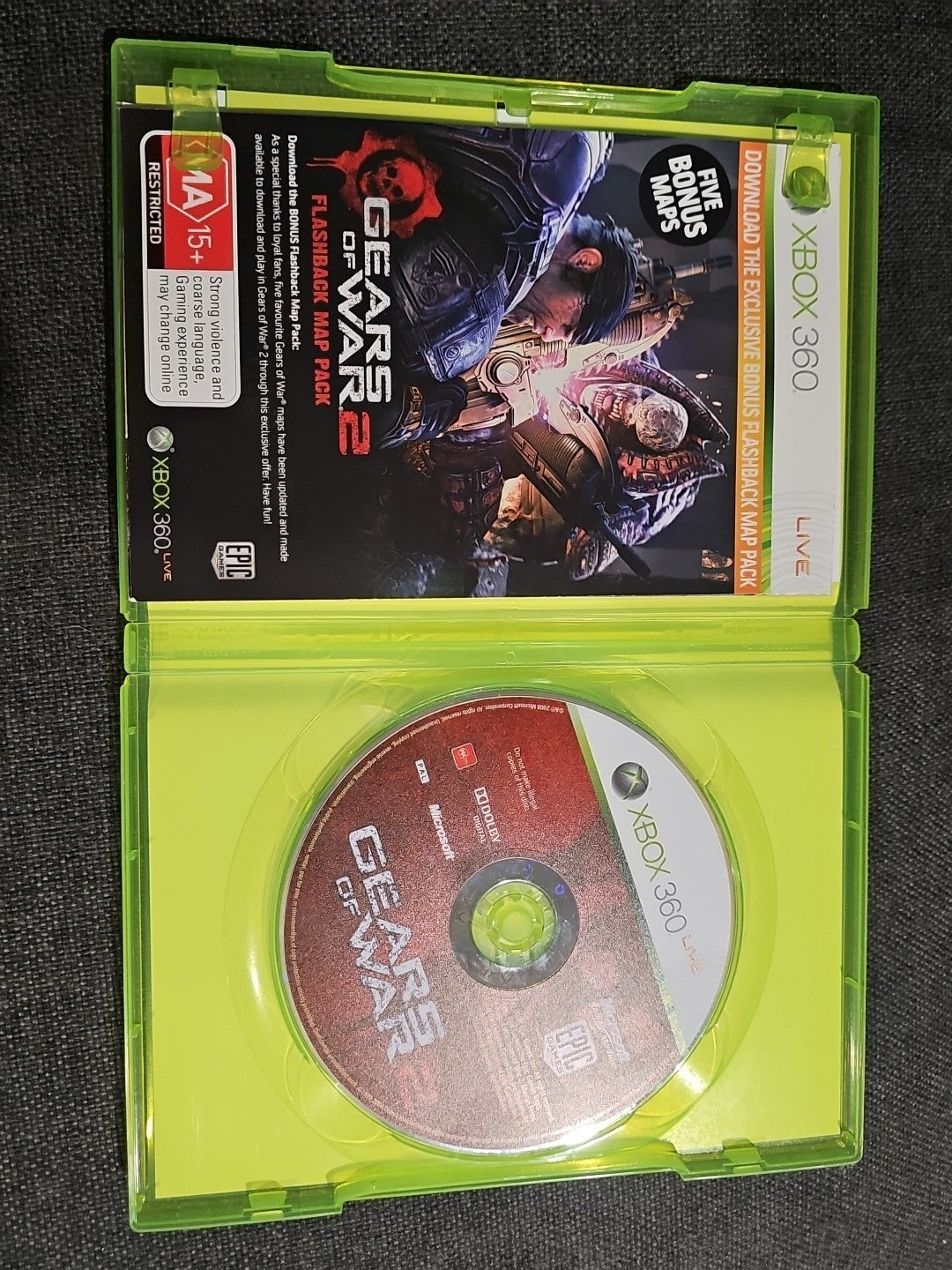 Gears Of War 2 (Microsoft Xbox 360) Complete With Manual - VGC Accessory Retro Exchange Australia