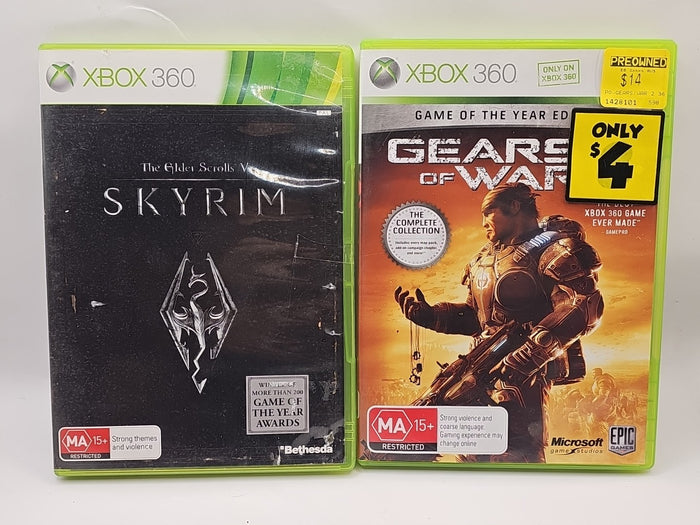 Xbox 360 Game Bundle - Skyrim & Gears Of War GOTY Edition. | Retro Exchange
