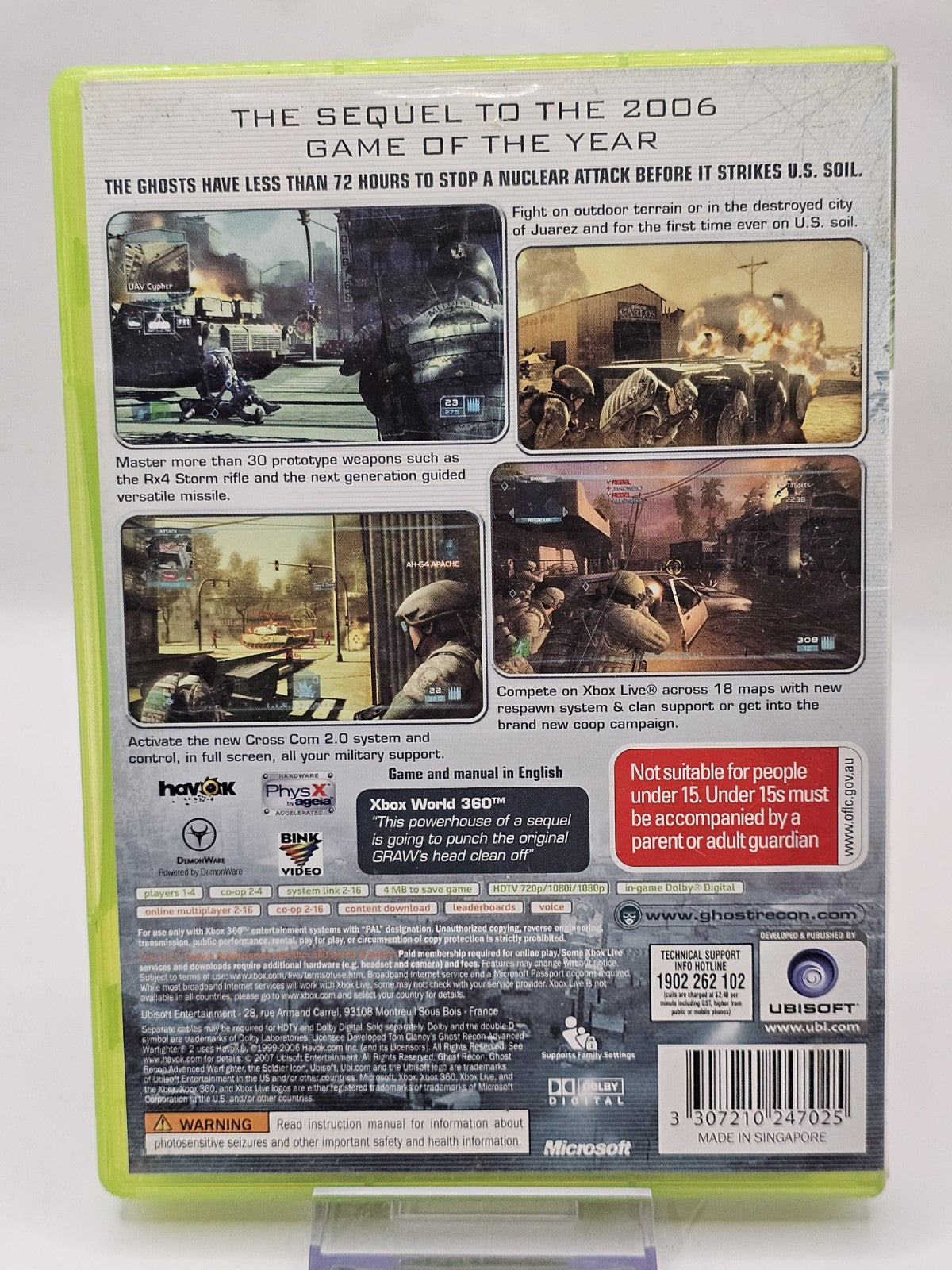 Tom Clancy's Ghost Recon Advanced Warfighter 2 - Xbox 360 - Tested & Working Game Retro Exchange Australia